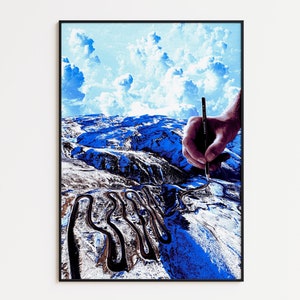 Nature Wall Art, Mountain Wall Art, Rustic Home Decor, Decor for Living Room, Mountain Wall Decor, Surreal Digital Collage