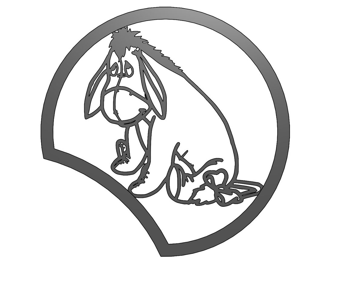 Eeyore Sitting Mickey Ear 3D Print File - Etsy