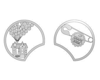 Up House and Grape Soda Pin Mickey Ears 3D-afdrukbestand