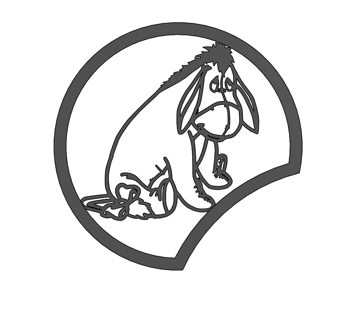 Eeyore Sitting Mickey Ear 3D Print File - Etsy