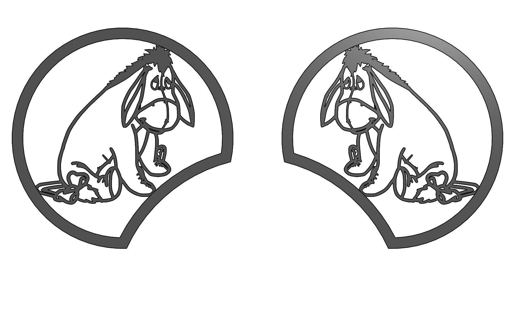 Eeyore Sitting Mickey Ear 3D Print File - Etsy