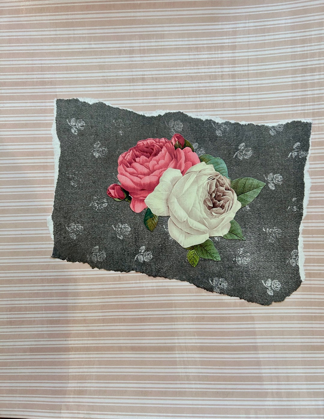 Original Collage Art Decoupaged Etsy