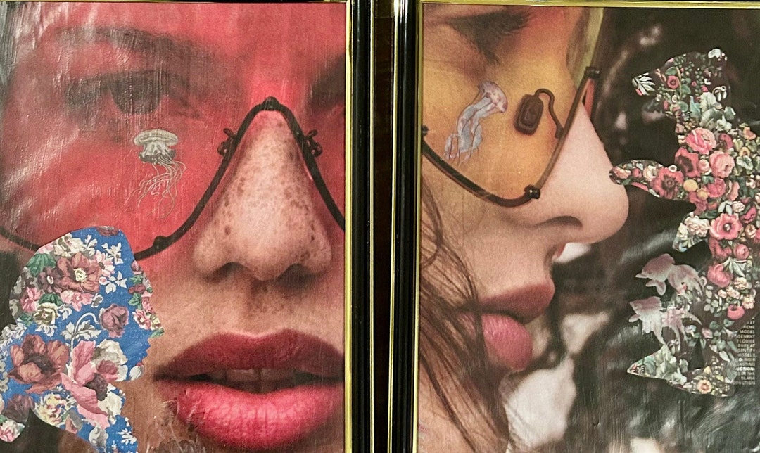 Original Collage Art Decoupaged Etsy