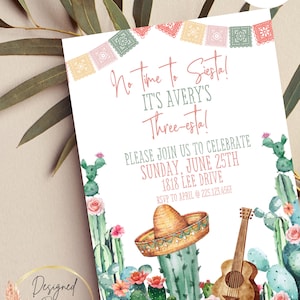Three-Esta Editable Birthday Invitation|Three-Esta Birthday Invitation|Three-Esta Birthday Theme|It&#39;s a Three-Esta|Three-Esta Theme