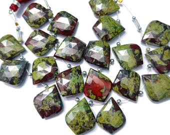 Dragon Blood Jasper Gemstone Faceted Leaf Shape, Fancy Briolettes  Fancy Shape Gemstone 10 Pieces, Size 16x19 MM match pair for dangle