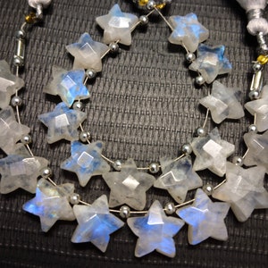 Top Quality Natural Rainbow Moonstone Star Shape, Rainbow Moonstone Beads, 10 Pcs., healing gemstone Beads