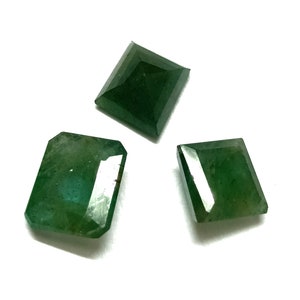 100% Natural Colombian Emerald Loose Stone For Jewelry Making / May Birthstone Emerald Cut Certified Emerald Piece, Faceted Emerald: