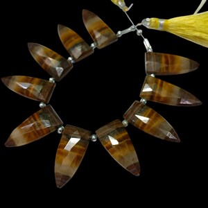Natural Tiger Eye Gemstone for jewelry, point Shape, 10 Pcs, 10x25 mm, Briolette beads, wholesale price, Matching Pair Briolette Beads