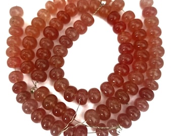 Natural pink Strawberry, Size 6.5 to 7.5 mm Rondelle shape, 9 Inch full strand, wholesale price, unique item for jewelry making
