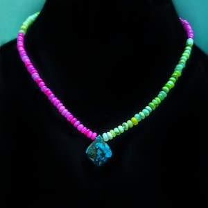 Handgemachte Halskette Rosa Opal, Peru Opal, 17 bis 20 Zoll einstellbar, Perlengröße - 5 mm, Boulder Opal & Opal Halskette, Opal Edelstein-Halskette