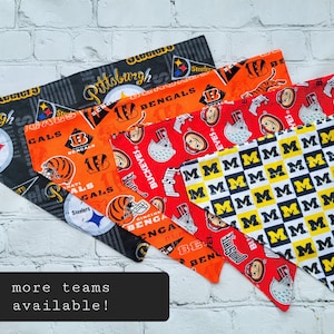 TEAM DOG BANDANAS | Bengals | Steelers | Ohio State | Michigan | (more teams available) | game day | nfl | mlb | college football | baseball