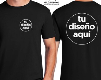 T-shirt double face personalizzata con il tuo disegno, logo, testo o fotografia