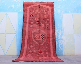 Boho Vintage Vintage Moroccan Rug 5.5 FT x 11.3 FT, Authentic Boujaad Rug, Handmade Berber Rug