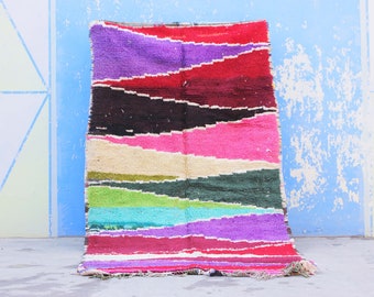 Colorful Berber Moroccan Rug, Handmade Stunning Rug, Wool Rug, Bohemian Boujaad Rug
