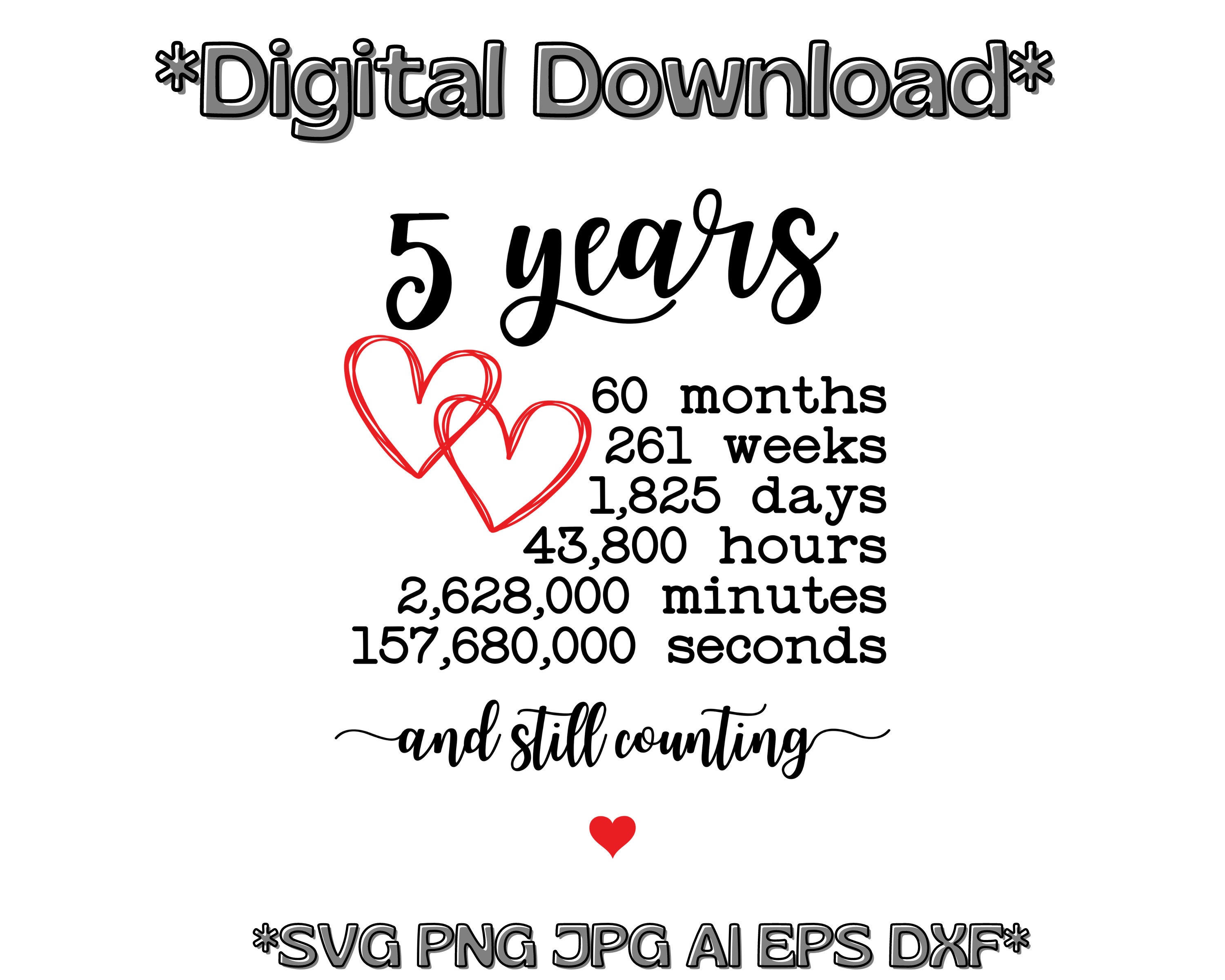 Anniversary Svg 5 Years Svg 60 Months Svg 261 Weeks Svg Happy anniversary-svg-5-years-svg-60-months-svg-261-weeks-svg-happy
