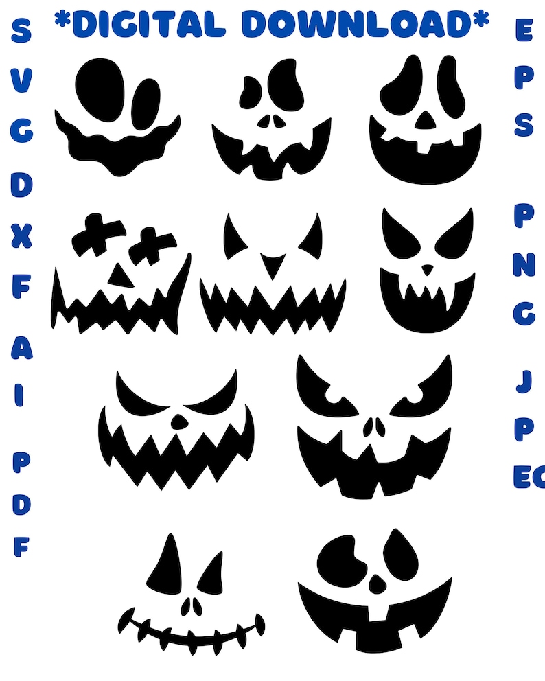 Jack O Lantern Svg Bundle, Pumpkin Face Bundle, Pumpkin Svg, Halloween ...