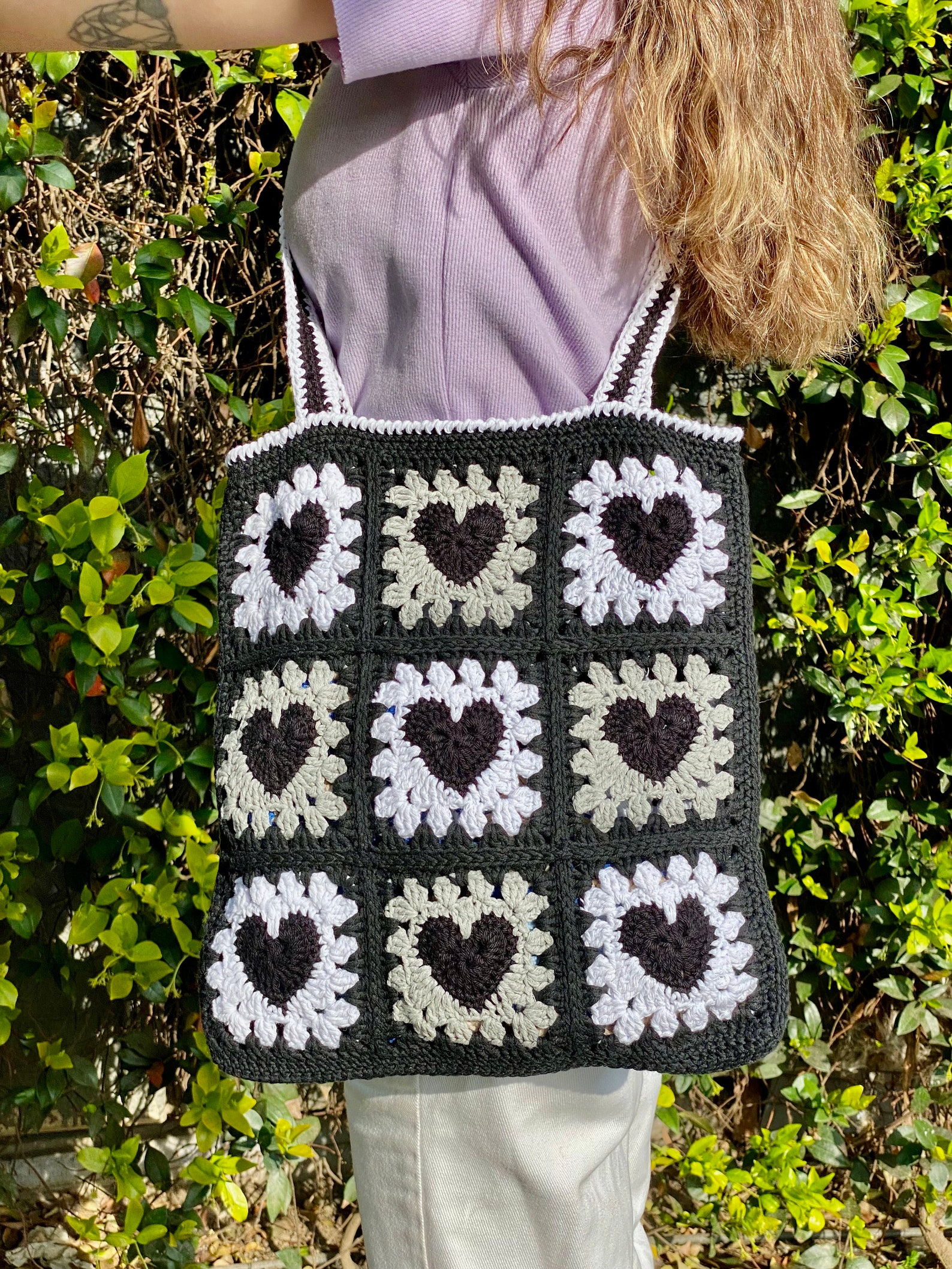 Granny Square Bag Crochet Tote Bag Afghan Crochet Bag Etsy