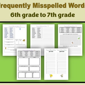 Frequently Misspelled Words, Middle School, Workbook, Homeschool Printable, 6th grade, 7th grade, 8th grade, Digital Download, PDF