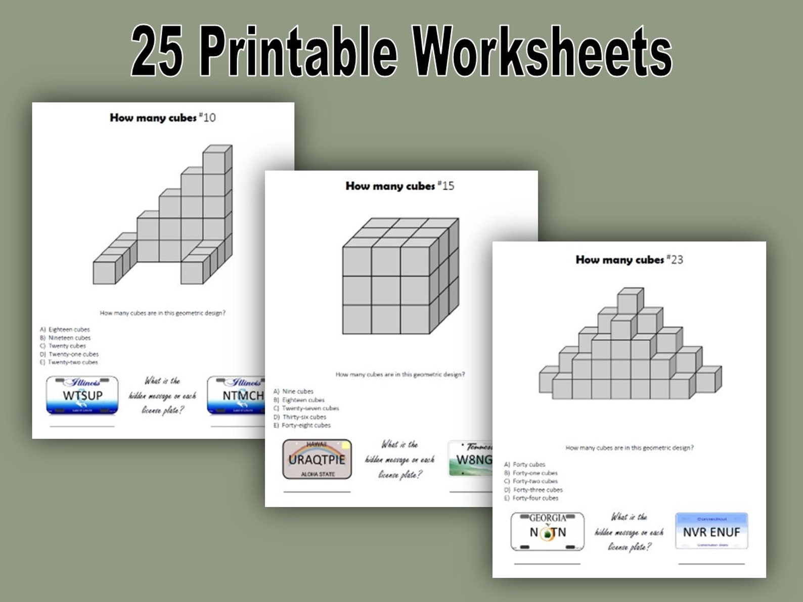 HOW MANY CUBES Math Worksheets, Geometry, Homeschool, Daycare Learning ...
