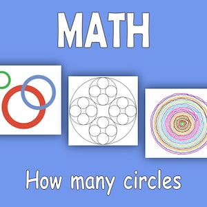 HOW MANY CIRCLES - Math Worksheets, Geometry, Homeschool, Daycare Learning, After School Program, Instant Digital Download, Workbook