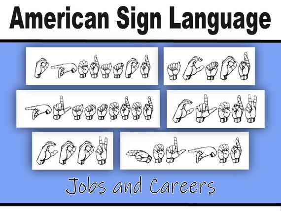 American Sign Language JOBS and CAREERS Worksheets Digital - Etsy