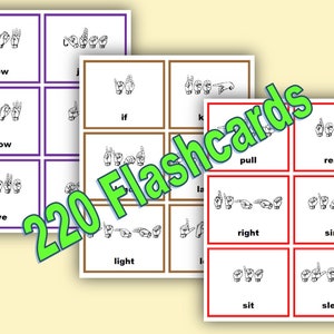 Sight Words - FLASHCARDS, American Sign Language, Digital Download ...