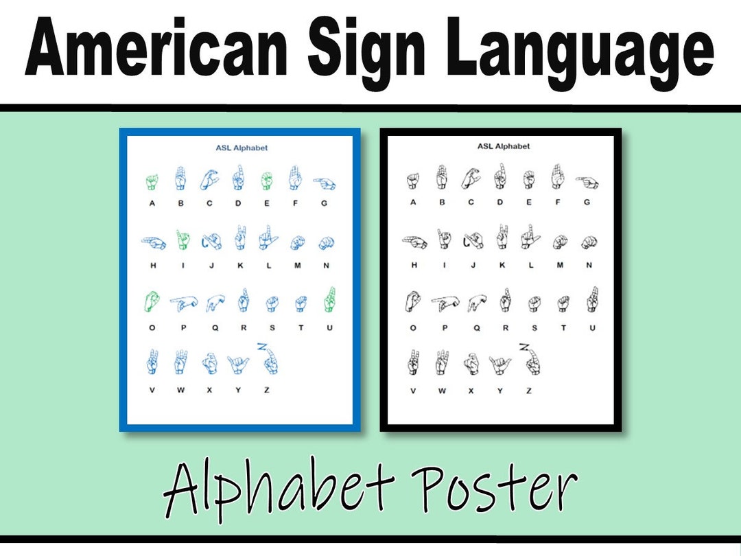 American Sign Language Alphabet POSTER, Digital Download, Educational Materials, Homeschool