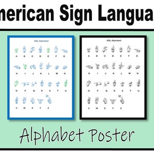 American Sign Language Alphabet POSTER, Digital Download, Educational ... image.