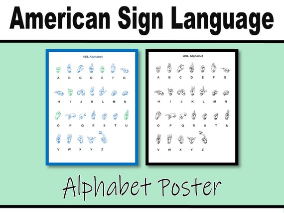 American Sign Language Alphabet POSTER Digital Download - Etsy