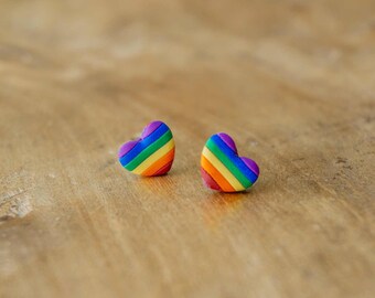 Pride rainbow earrings,LGTBI earrings,rainbow heart earrings,Trans Pride Earrings,Bisexual Earrings,Lesbian earrings,Pansexual earrings