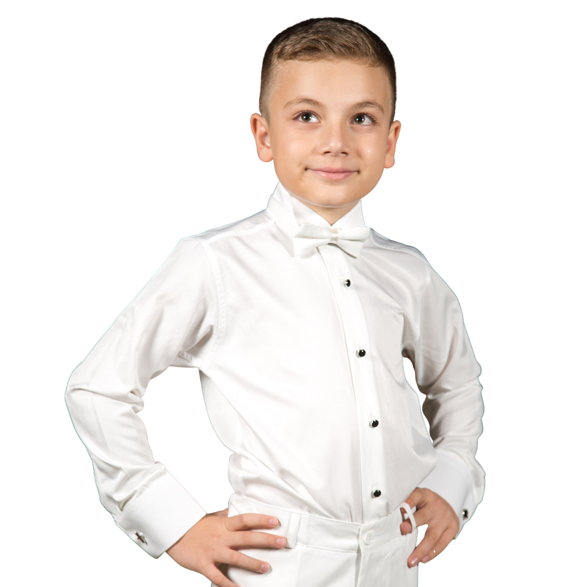Boys Wing Collar, Long Sleeve, Tuxedo Shirt, Wedding, Baptism, Formal