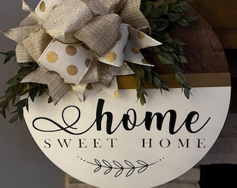 Home Sweet Home Door Hanger, Entryway Sign  Front Door Decor, Fireplace Decor, contemporary door hanger