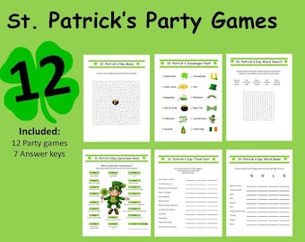 Printable St. Patrick’s Day Game Bundle | Party Games | US letter size print at home game, activity, seasonal