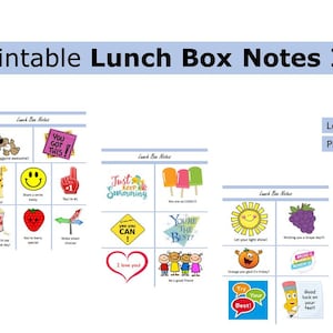 Printable Christmas Lunch Box Notes | Lunch Box Notes IV | US letter size print at home worksheet, lunch, kids