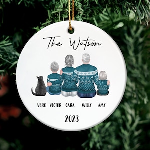 Family Portrait Ornament, Personalized Family Christmas Ornament, Family With Kids, Custom Family Keepsake, New Family Christmas Gift