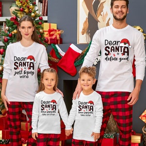 Dear Santa Family Long Sleeve Shirt, Custom Matching Family Christmas ...
