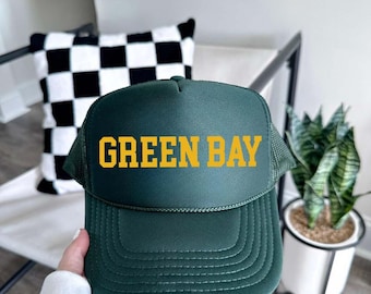 Custom Gameday Trucker Hat, Personalized Team Baseball Cap, Green Bay Hats