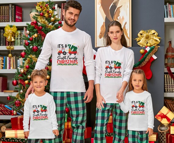 Custom Matching Farmer Family Christmas Long Sleeve Shirt It s A