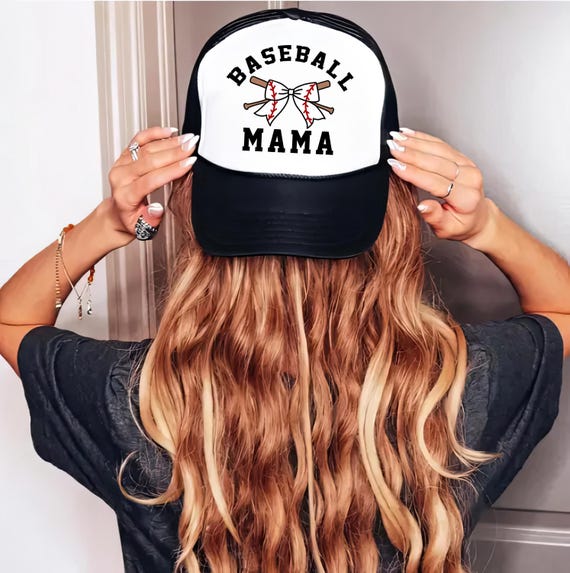 Baseball Mama Trucker Hat, Game Day Baseball Mom Hats