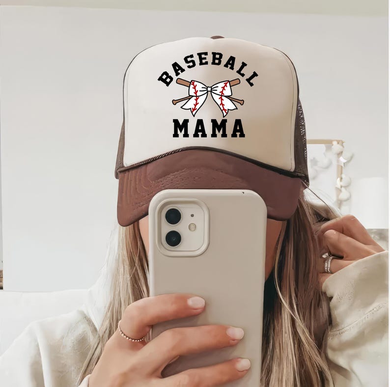 Baseball Mama Trucker Hat, Game Day Baseball Mom Hats image 7