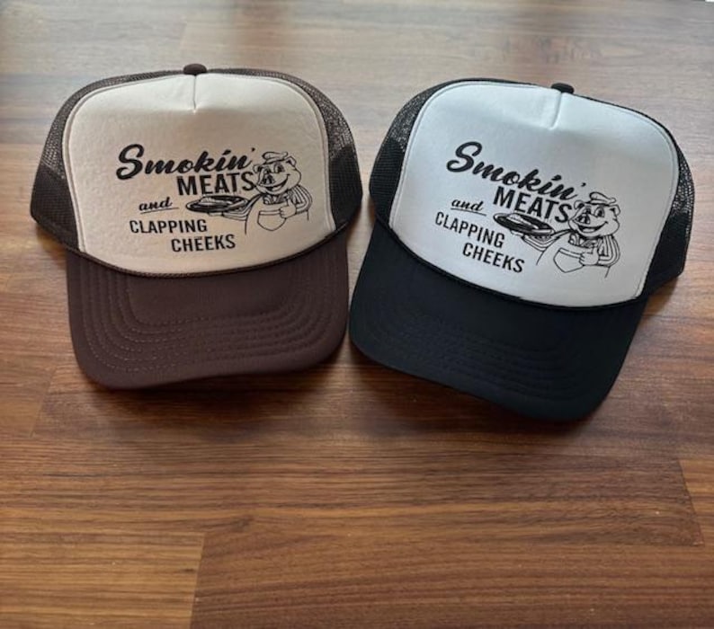 Smokin' Meats Trucker Hat, Funny BBQ Foam Hat Bild 5