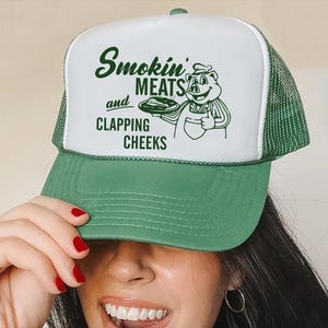 Smokin' Meats Trucker Hat, Funny BBQ Foam Hat Bild 6