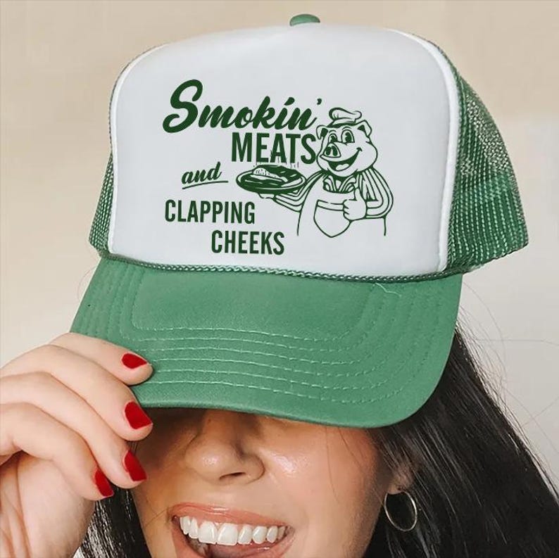 Smokin' Meats Trucker Hat, Funny BBQ Foam Hat Bild 6