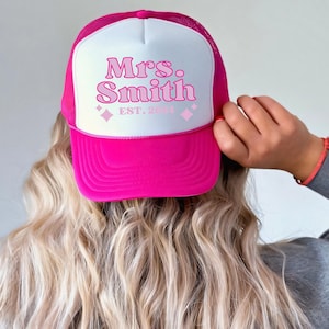 Personalized Mrs Trucker Hat, Custom Future Mrs Hat, Bride Cap, Wedding Gift for Bride, Trending Bachelorette Trucker Has, Gift For Brides