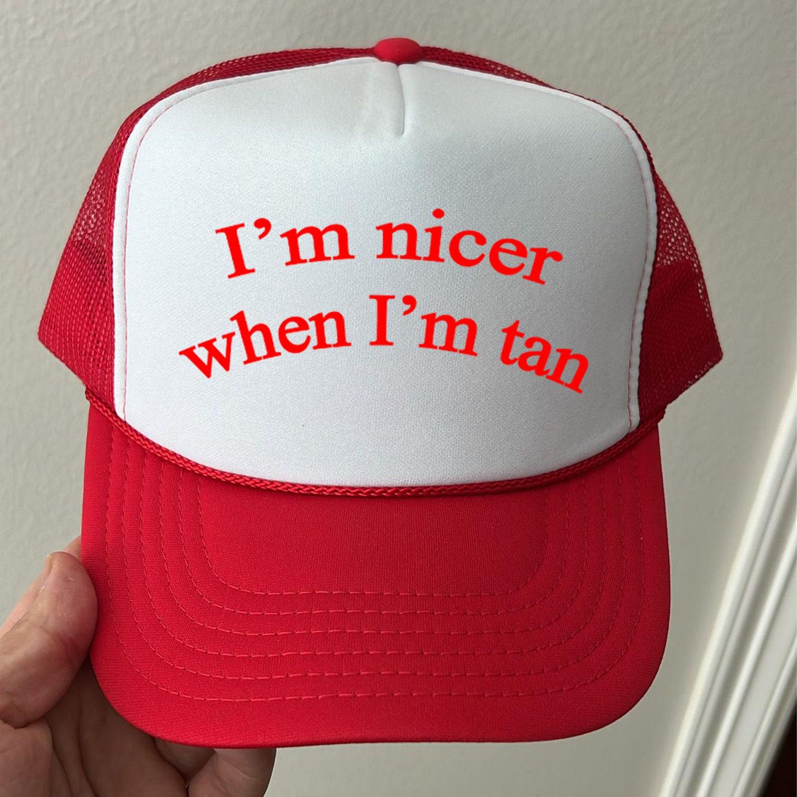 I'm Nicer When I'm Tan- Bling Ball Cap