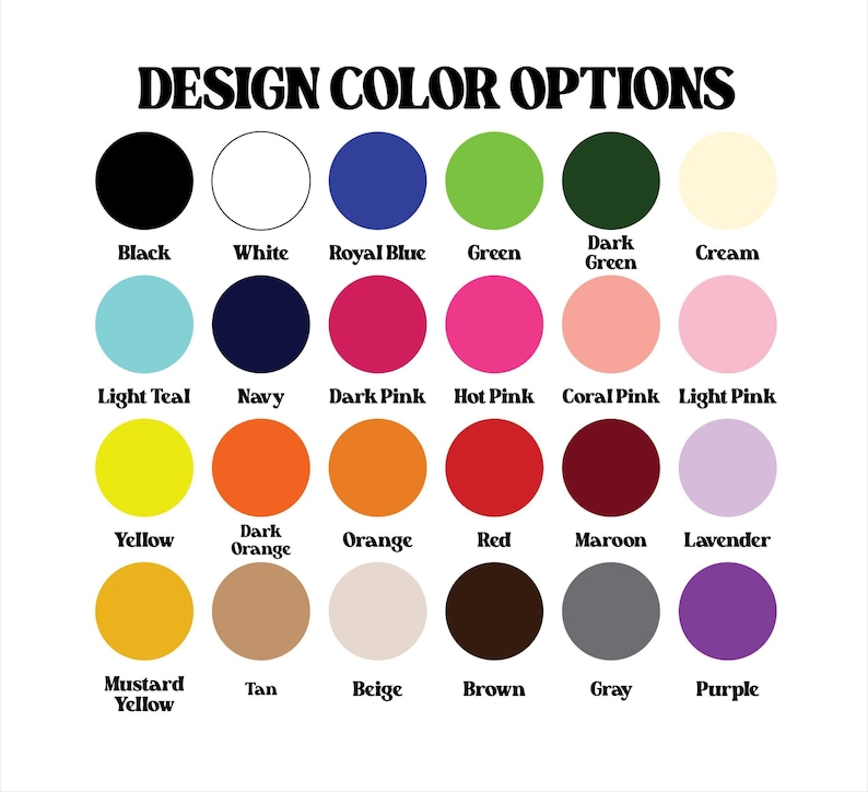 a color chart with different colors of paint