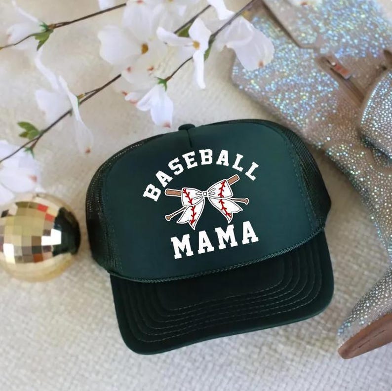 Baseball Mama Trucker Hat, Game Day Baseball Mom Hats image 8