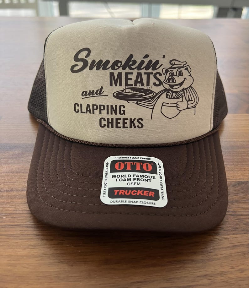 Smokin' Meats Trucker Hat, Funny BBQ Foam Hat Bild 2