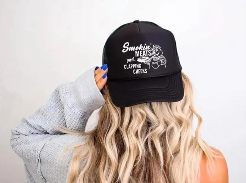 Smokin' Meats Trucker Hat, Funny BBQ Foam Hat Bild 3