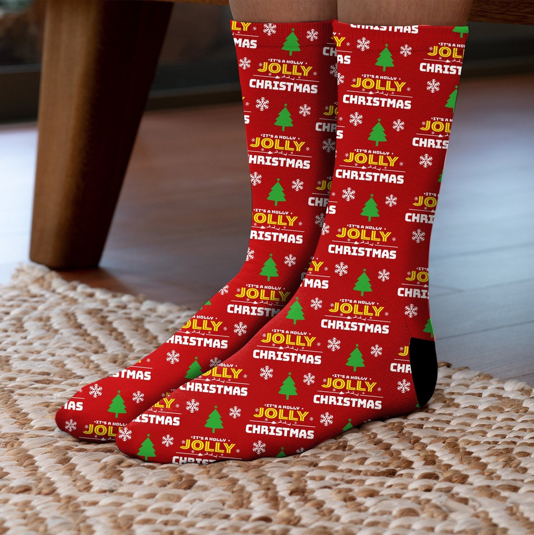 Ugly Christmas Socks, Its A Holly Jolly Christmas Sock, 2023 Christmas